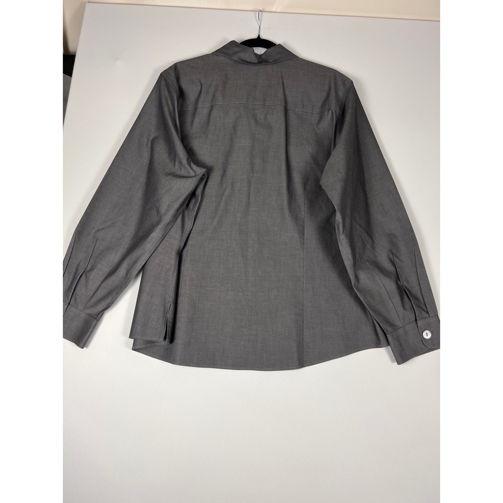 Coldwater Creek Gray No Iron Cotton Button Down Shirt Blouse Womens 2X NWT‎ - Picture 6 of 11